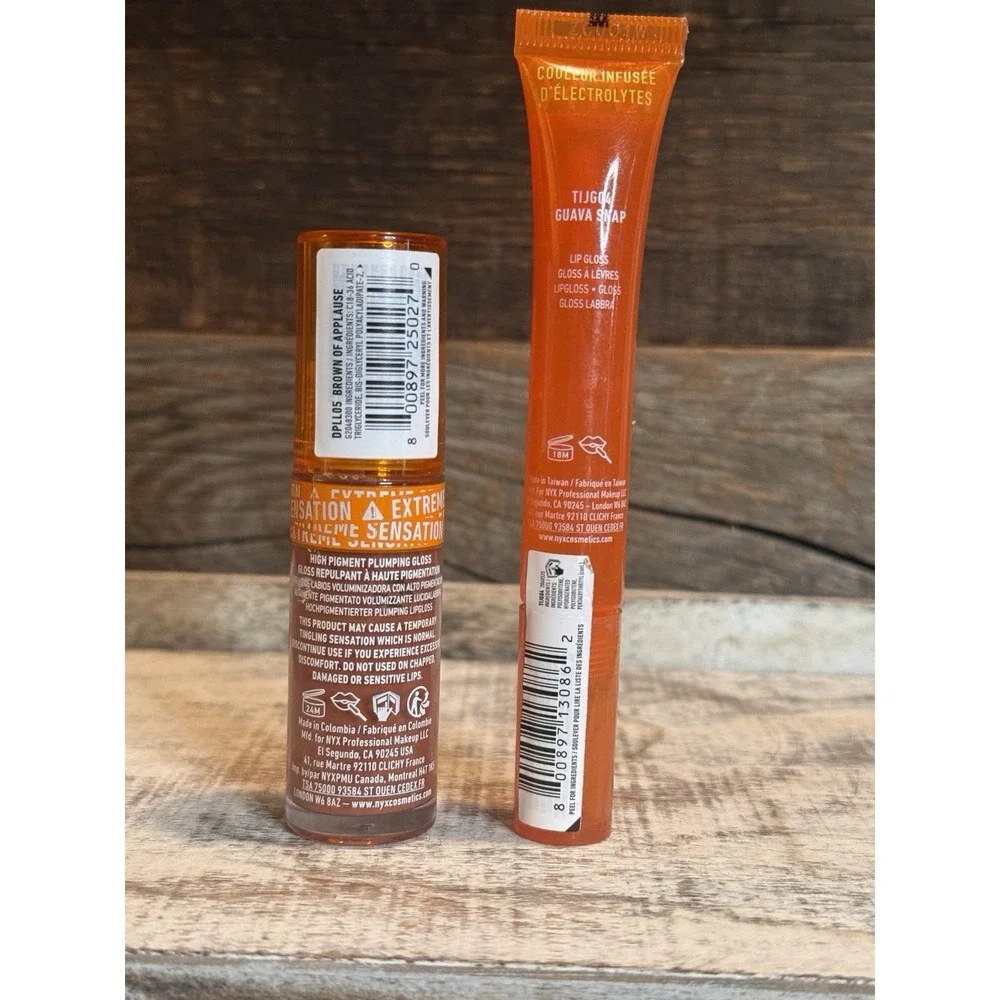 NYX Lip Duo: Duck Plump Brown + Juice Gloss Guava Snap‎ – Glossy Set – New